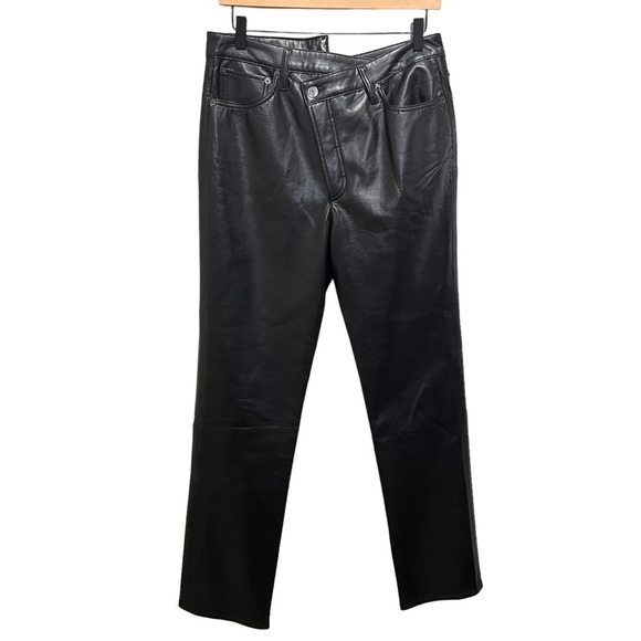 Agolde Criss Cross Recycled Leather Straight in Detox Size 29 - Picture 4 of 15